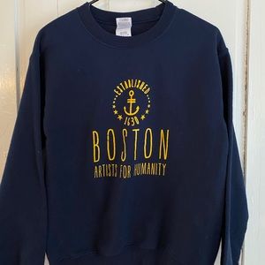 Navy Blue Boston Crewneck Sweatshirt